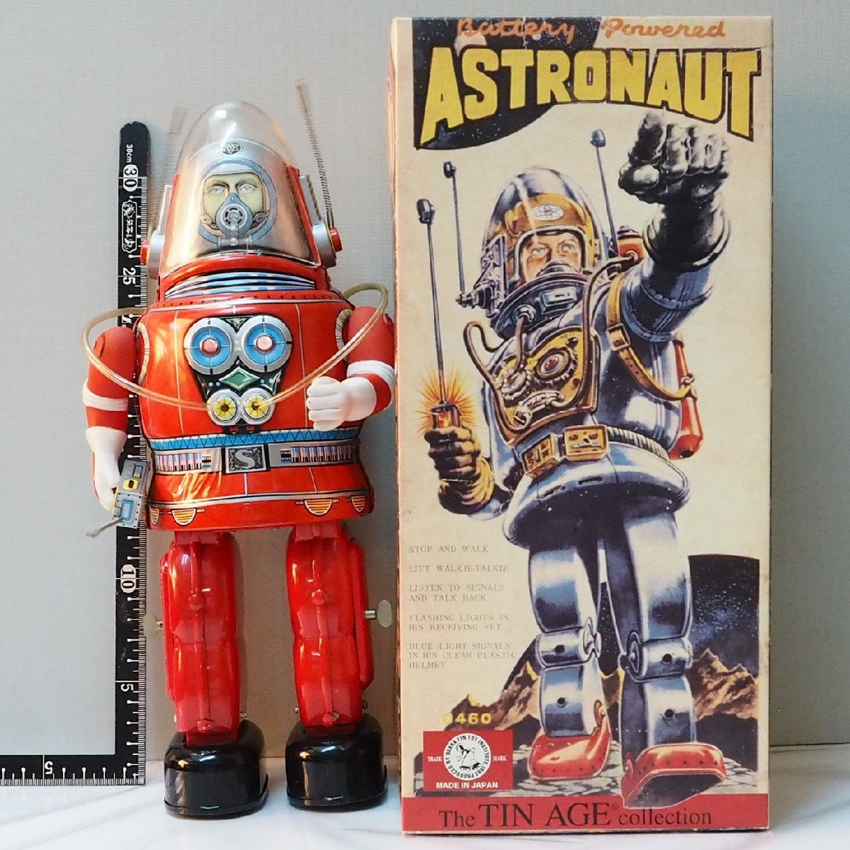 大阪ブリキ玩具資料室【ASTRONAUT アストロノーツ 赤 宇宙飛行士 動作