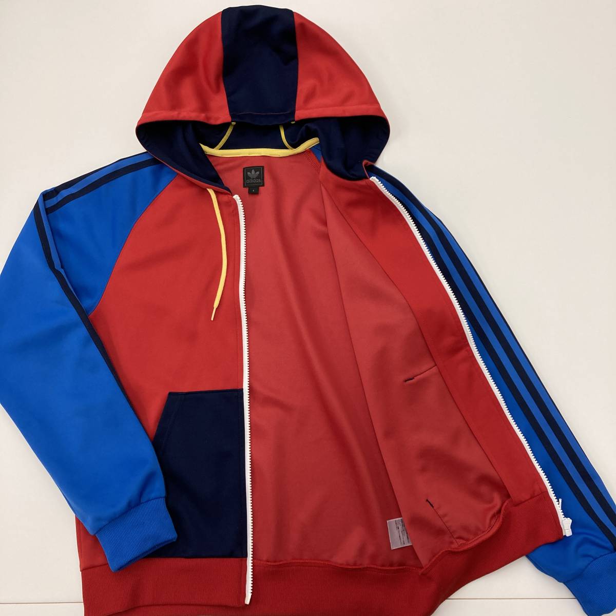 レア 初期 adidas originals フード ジャージ パーカー マルチカラー 