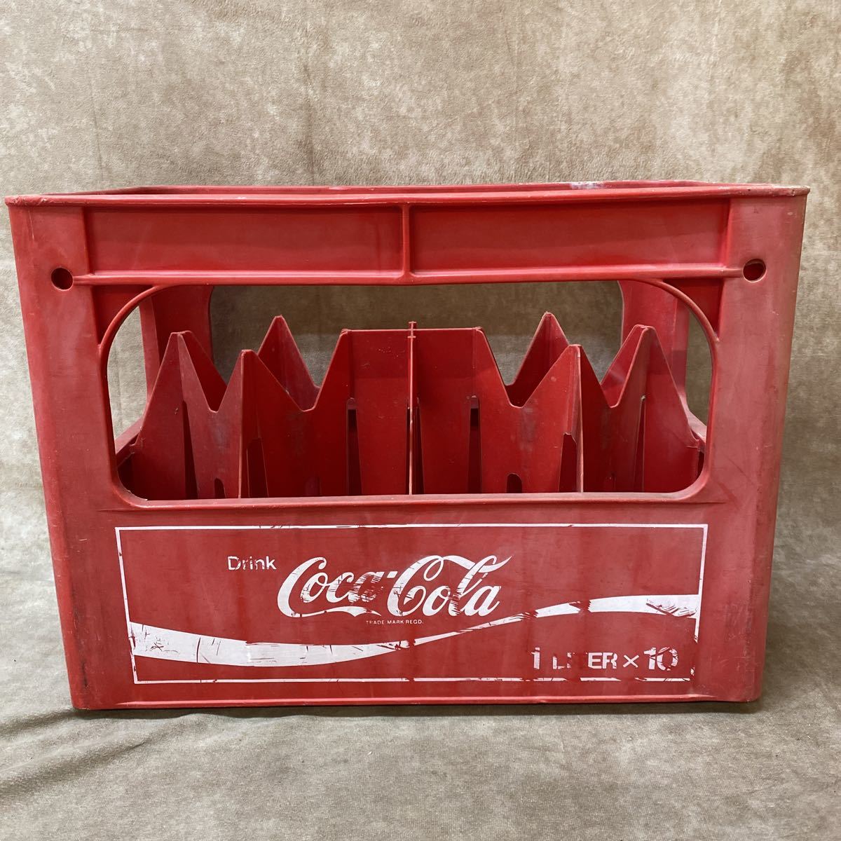 コカ・コーラ Coca Cola 昭和レトロ 1リットル10本 収納箱 ケース 