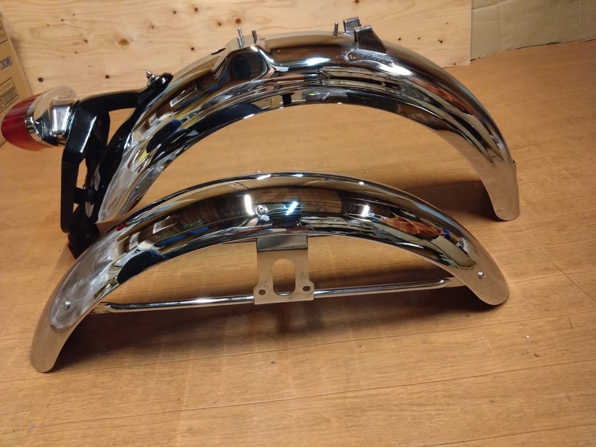 カワサキ 純正 W800 前後フェンダー セット メッキ 綺麗 凹み キズ無し 