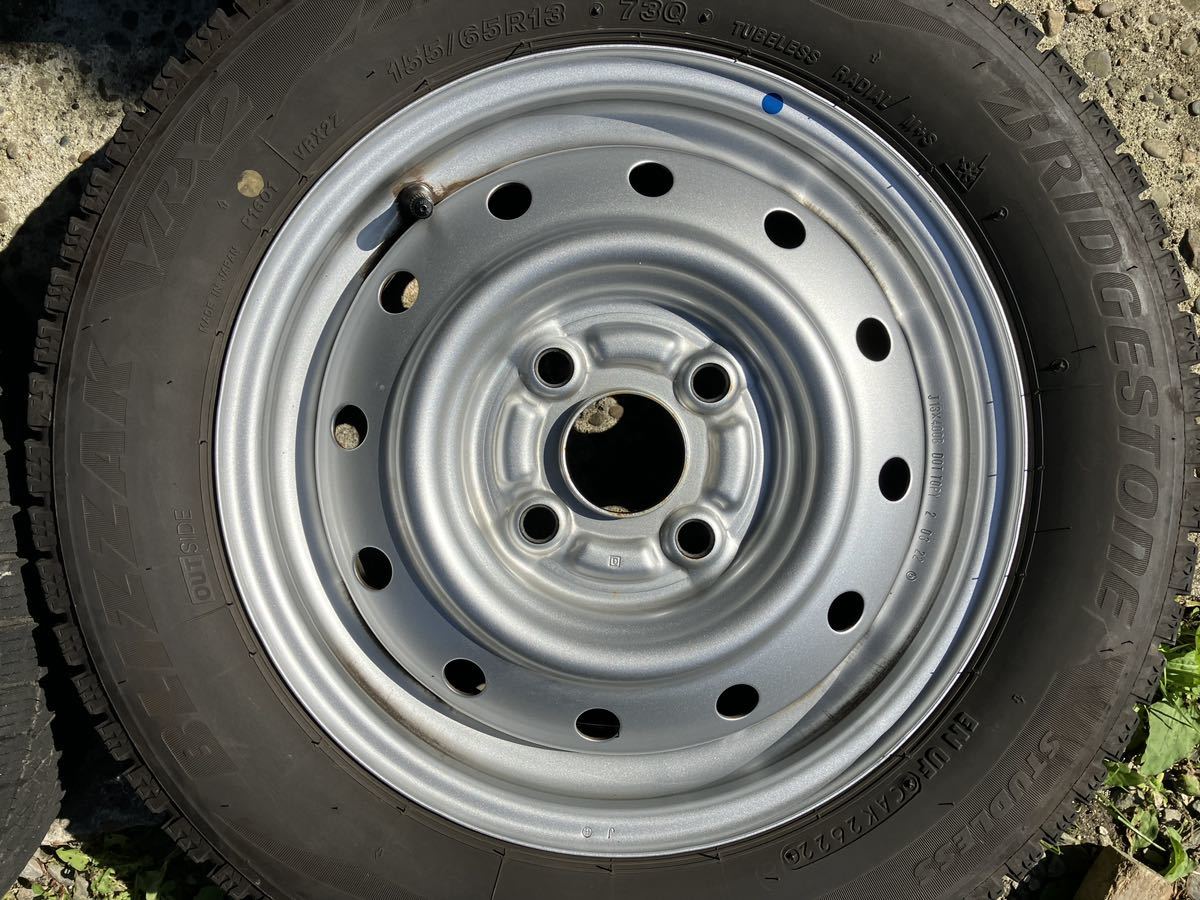 スチールホイール 13インチ 4J PCD100 4穴 ET約45 ハブ径54 BS VRX2 