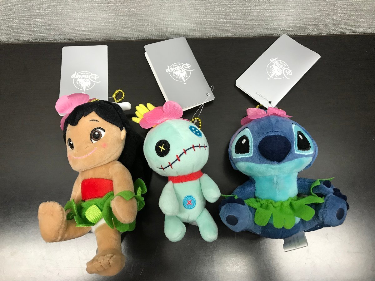 ディズニー 品あり リロ＆スティッチ 3点 ぬいぐるみバッジ スクランプ 