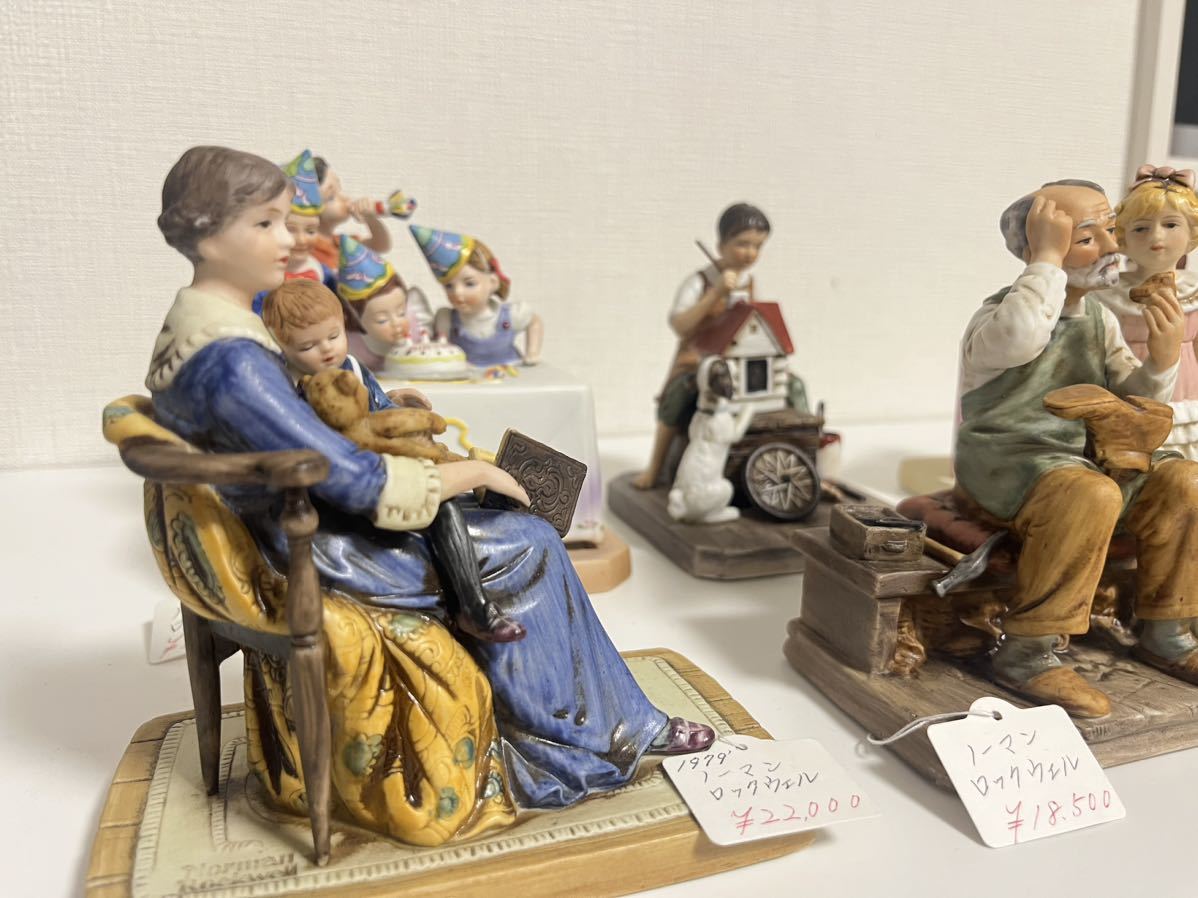 美品】Norman Rockwell ノーマンロックウェル 陶器 人形 おまとめ 6個