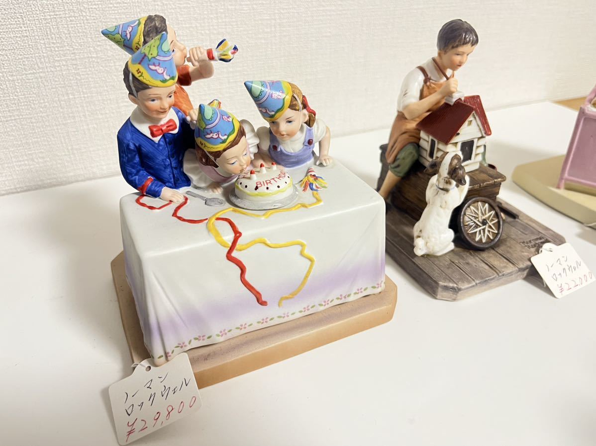 美品】Norman Rockwell ノーマンロックウェル 陶器 人形 おまとめ 6個