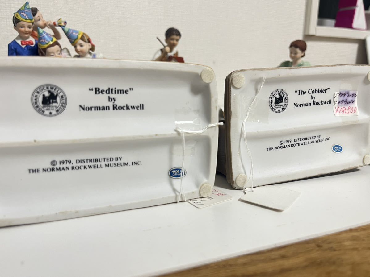 美品】Norman Rockwell ノーマンロックウェル 陶器 人形 おまとめ 6個
