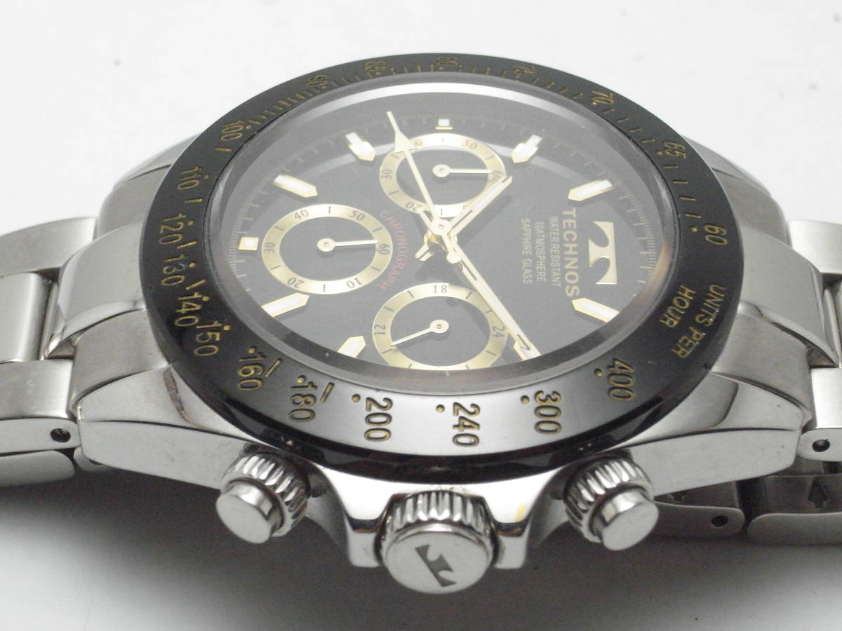 必読商品説明 廃業時計店より TECHNOS CHRONOGRAPH テクノス クロノ 