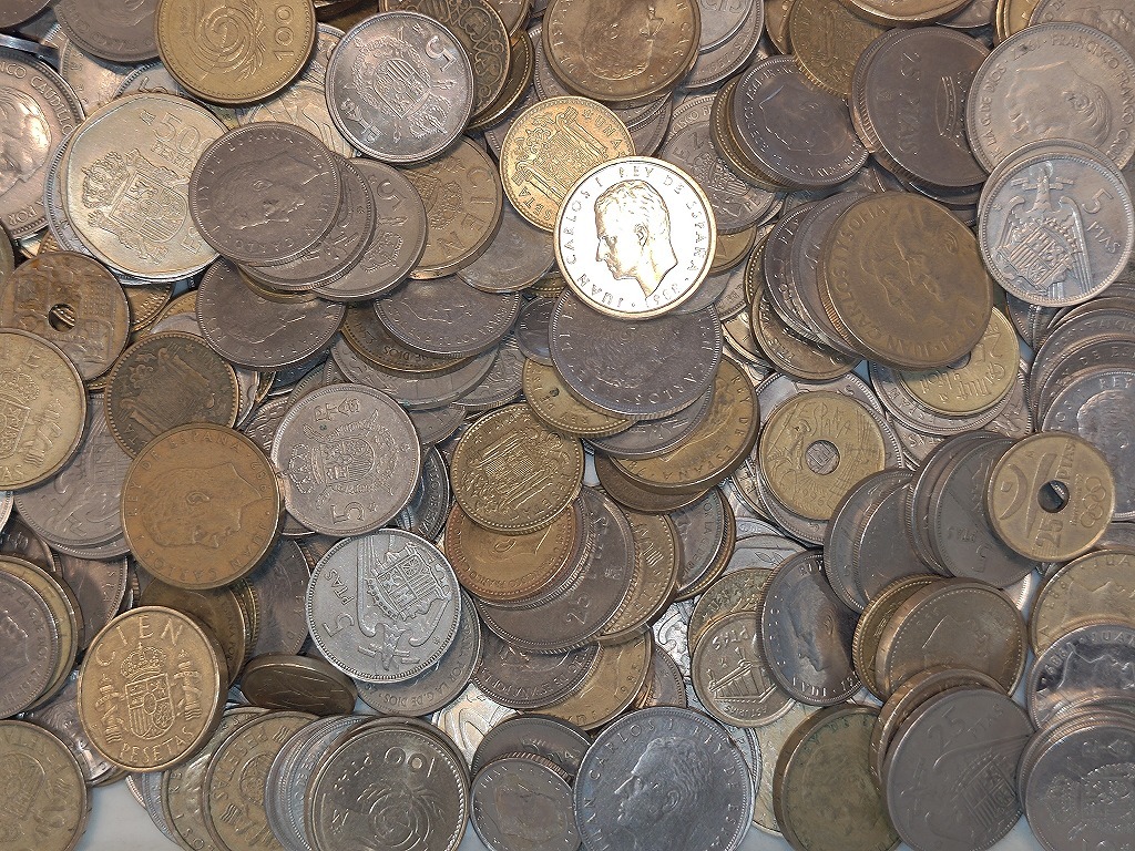 1円スタート】スペイン ペセタ硬貨他 おまとめ 約2.4㎏