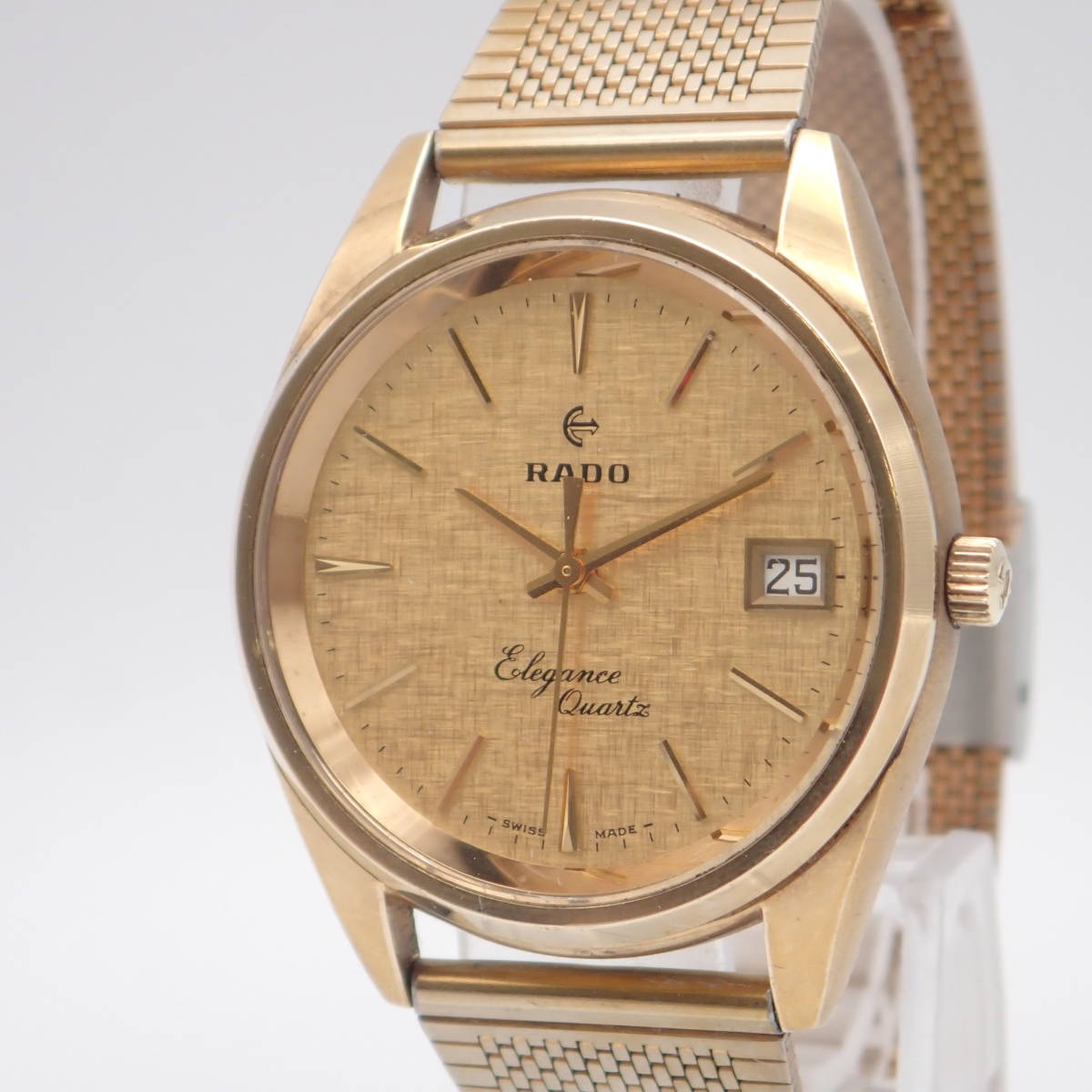 う06183【本体美品】RADO ラドー/エレガンス/クオーツ/腕時計/GP/文字 