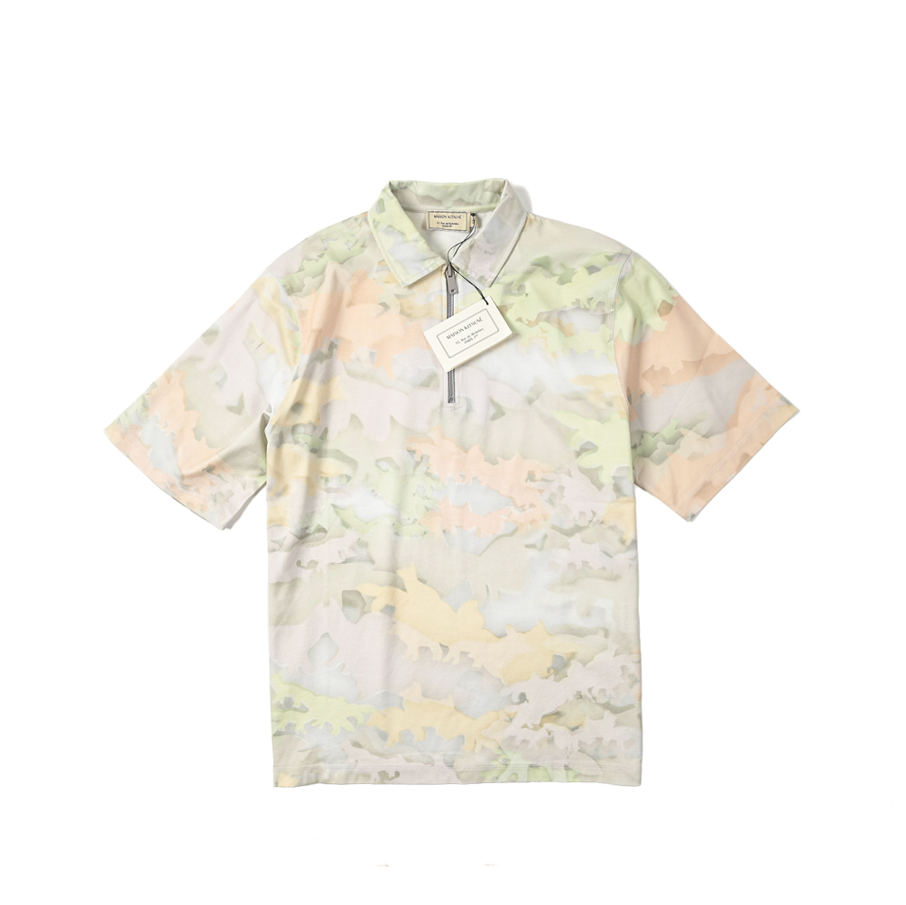 新着 新品 メゾンキツネ MAISON KITSUNE ハーフジップ ポロシャツ 半袖