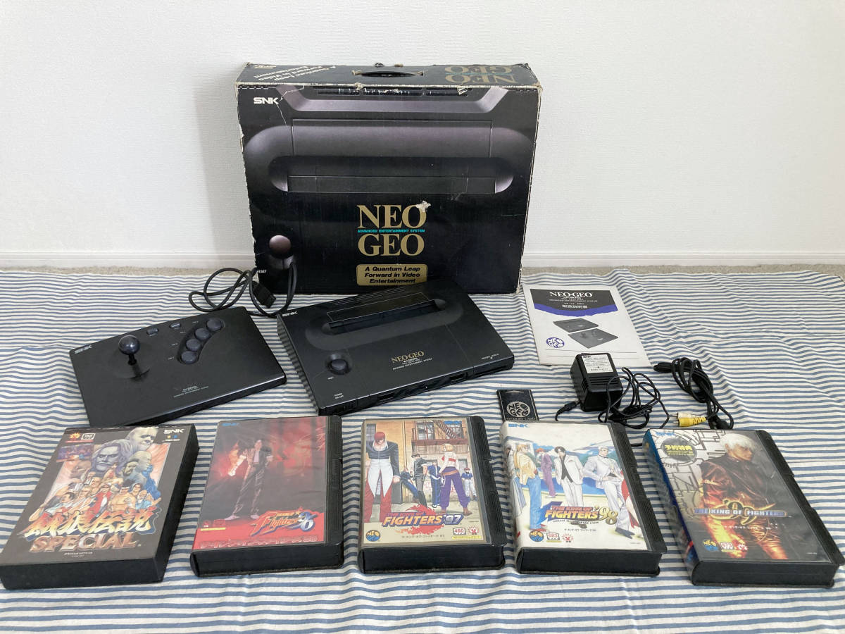 動作確認済】SNK NEO-GEO 脆く ネオジオ 本体 ソフト5本セット