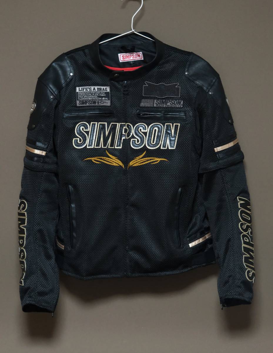 SIMPSON ブラック ライダースジャケット Lサイズ SIMPSON ブラック ライダースジャケット Lサイズ