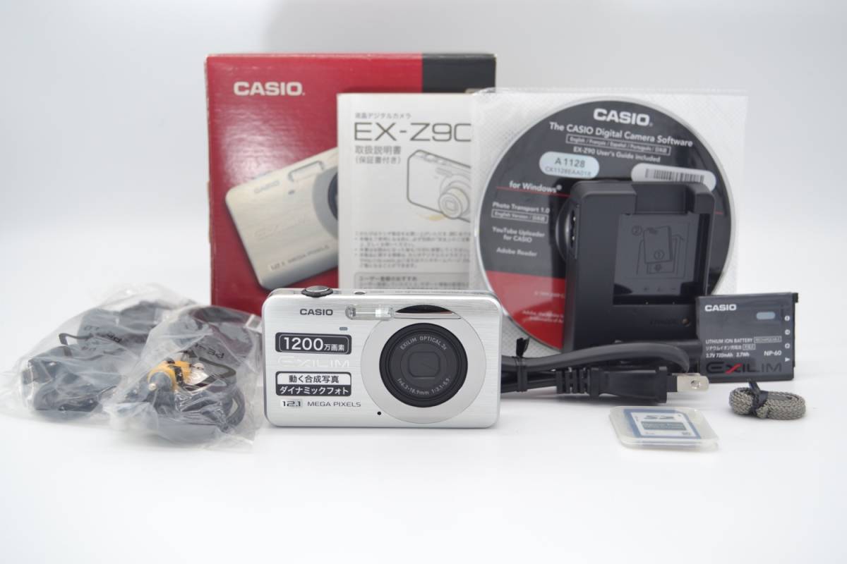 【ほぼ新品】カシオ CASIO EX-Z90 軽量コンパクト ポケットサイズ 《完品元箱付き》 D628S08S14D626B