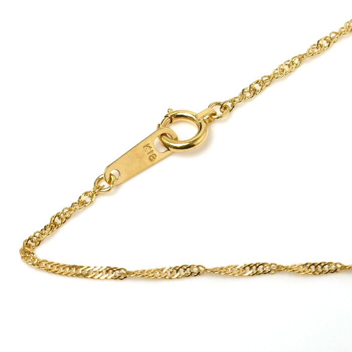 K18YG イエローゴールド ネックレス スクリュー 1.2g 40cm レディース 中古