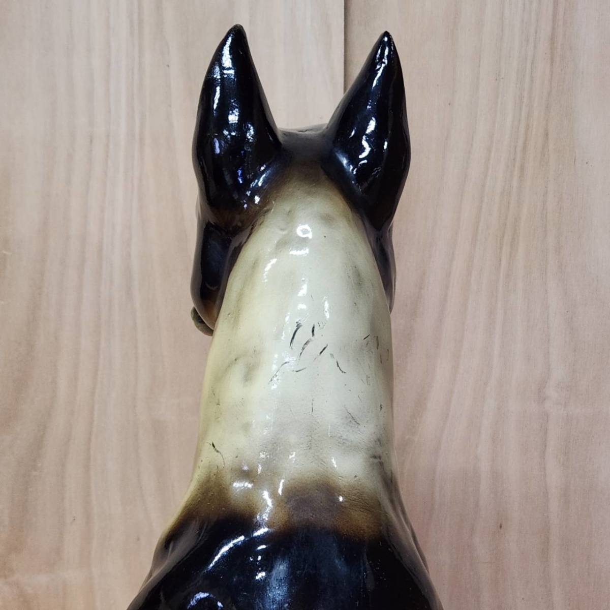 ボクサー 犬 ドック 陶器 大型 成犬 置物 高さ74.5cm 品/現状品/保管品