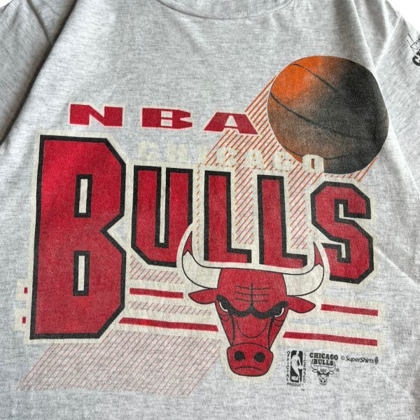 90s USA製 NBA CHICAGO BULLS シカゴ ブルズ 半袖 プリント ロゴ T 