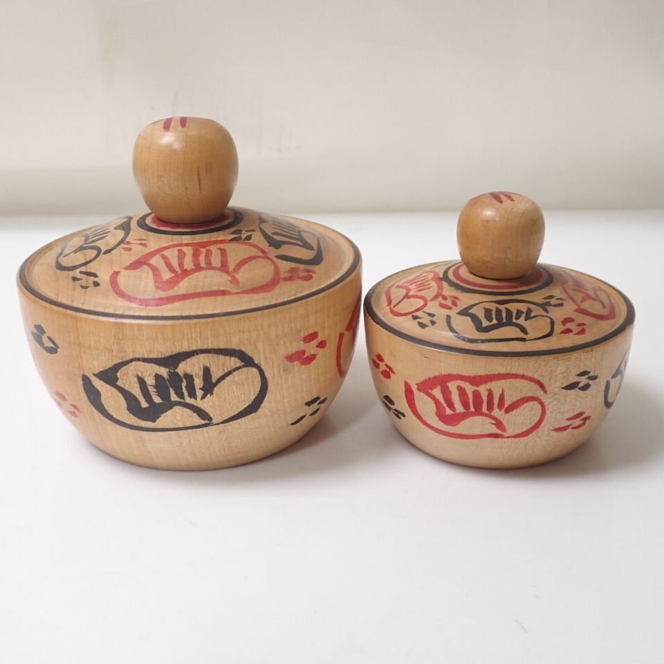 ☆小椋久太郎 秋田木地山系 伝統こけし えじこ 2体セット/木製/伝統