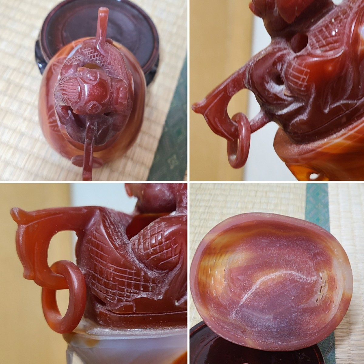 中国古玩 唐物 香炉 置物 翡翠 遊環 緑砡石 時代物 Yahoo!オークション