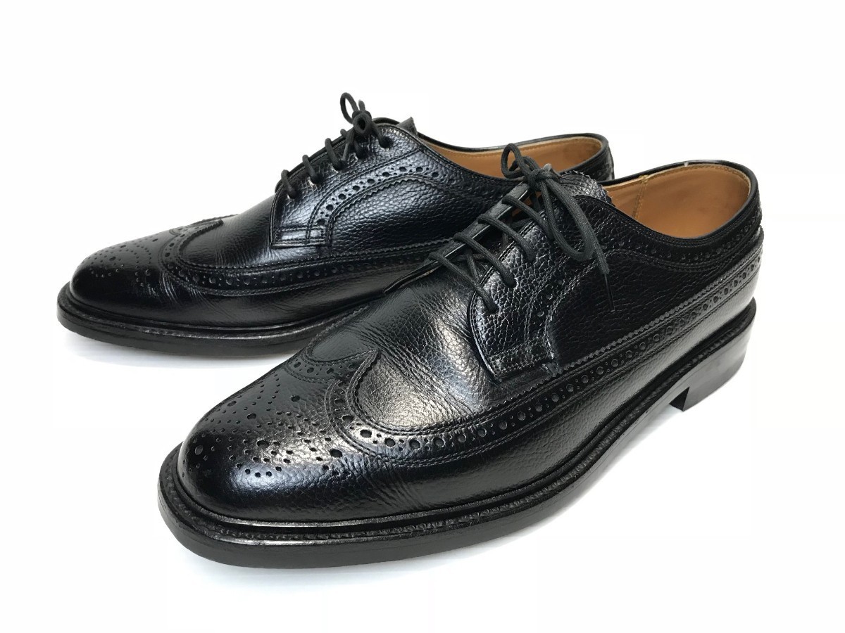 美品☆リーガル☆REGAL/ウイングチップ レザー シューズ/シボ革/「2585」/ビジネス/メダリオン/size:26.5cm/定価:28，600円/本革/メンズ