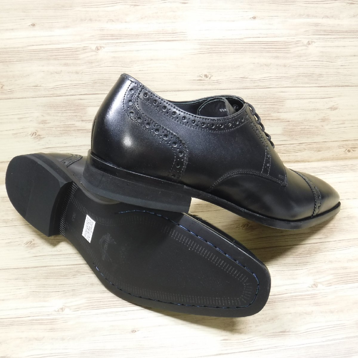 KK530 madras マドラス 定価16500円 黒 メダリオン ストレートチップ 牛革ビジネスシューズ 25.5 新品 マッケイ製法 PERRY COLLECTION 6503