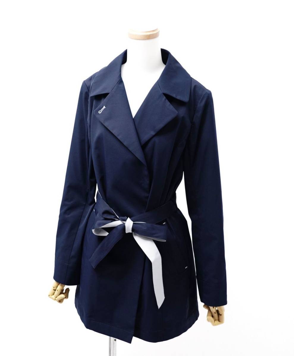 MF2491■ハナエモリ アルマ アン ローズ/HANAE MORI ALMA EN ROSE*スプリングコート*トレンチコート*リボンベルト*ネイビー系*サイズ40