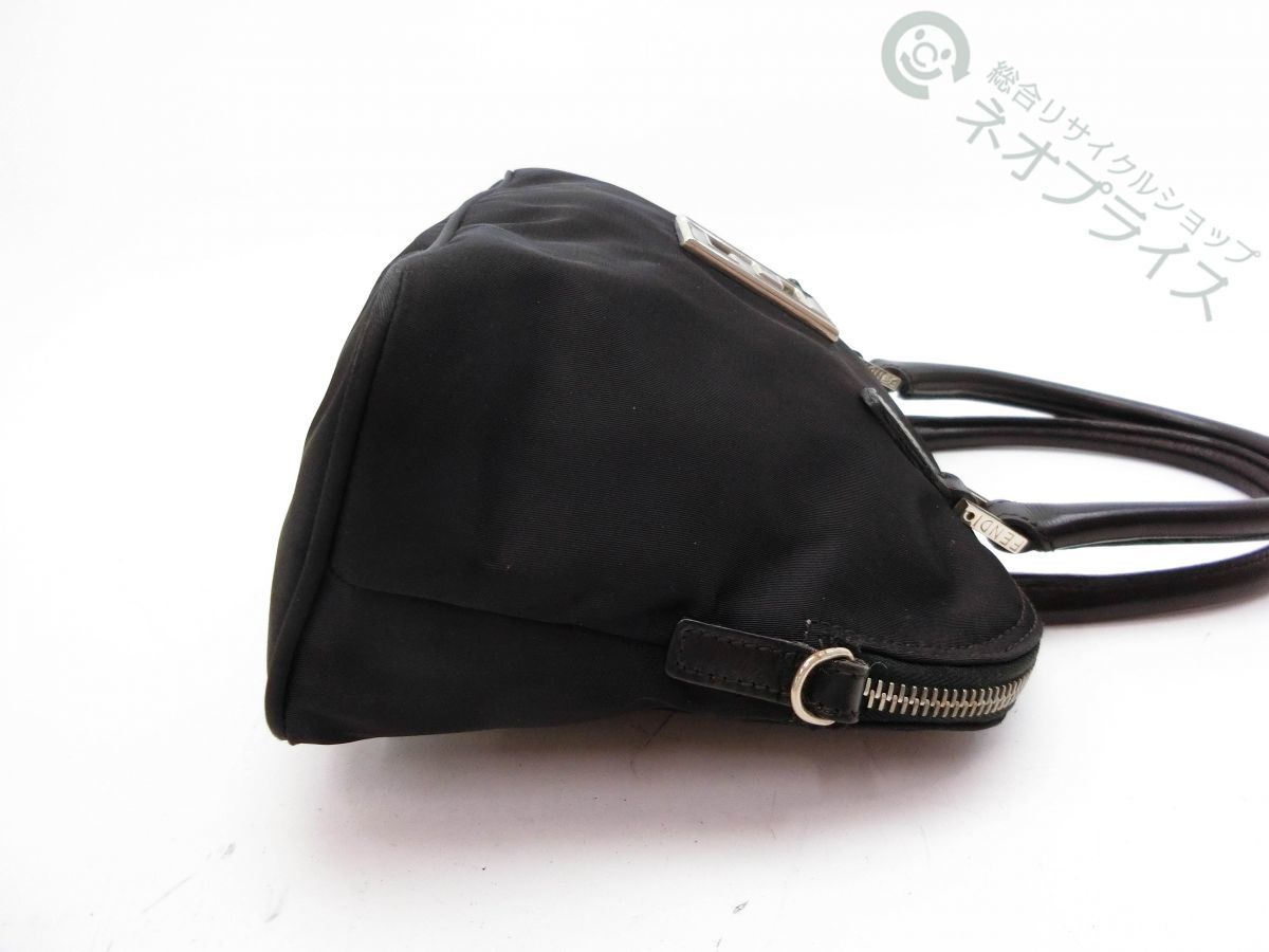 FENDI フェンディ ナイロン ブラック ロゴ トートバッグ FFロゴ金具