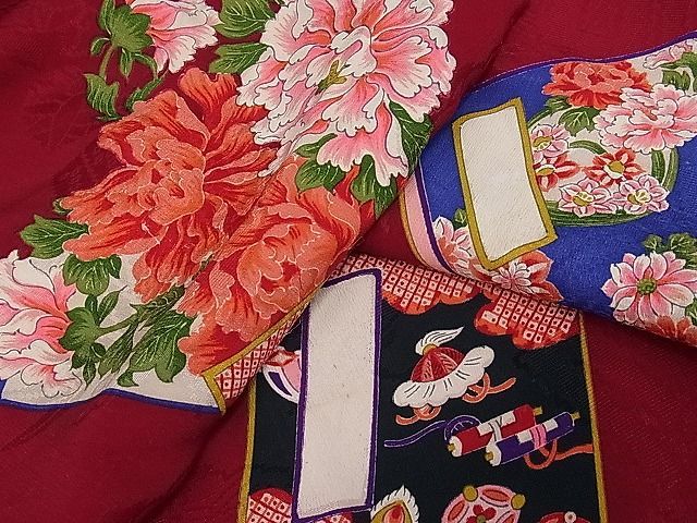 刺繍裂　刺繍　古布　ちりめん　縮緬　吉祥文様　着物　アンティーク 刺繍裂 刺繍 古布 ちりめん 縮緬 吉祥文様 着物 アンティーク 刺繍裂