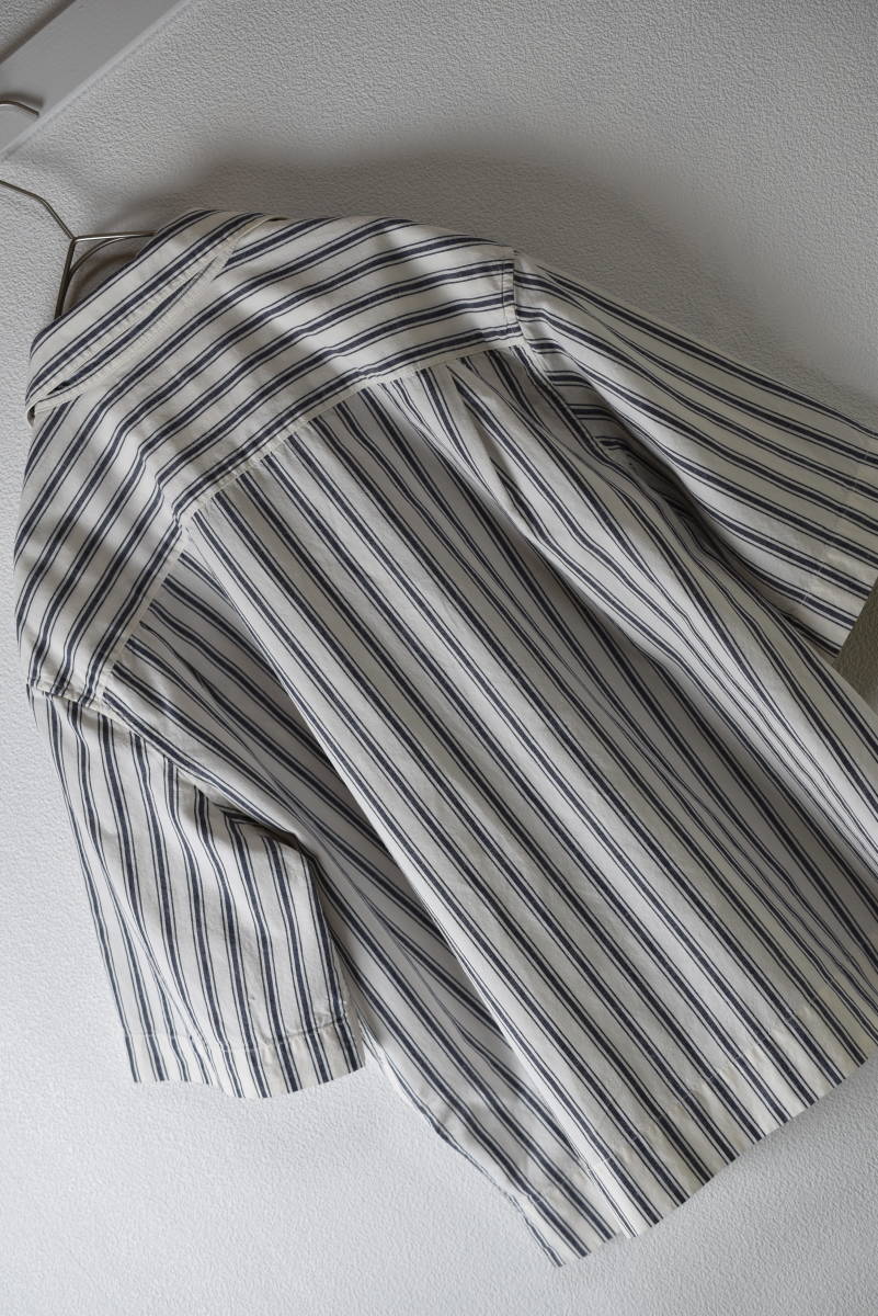 MHL. マーガレットハウエル 麻混 半袖ストライプ柄リネンコットン