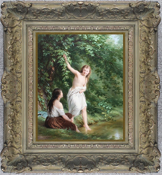 真作】19世紀名画 フリッツ・ツバー・ビューラー 美少女8号
