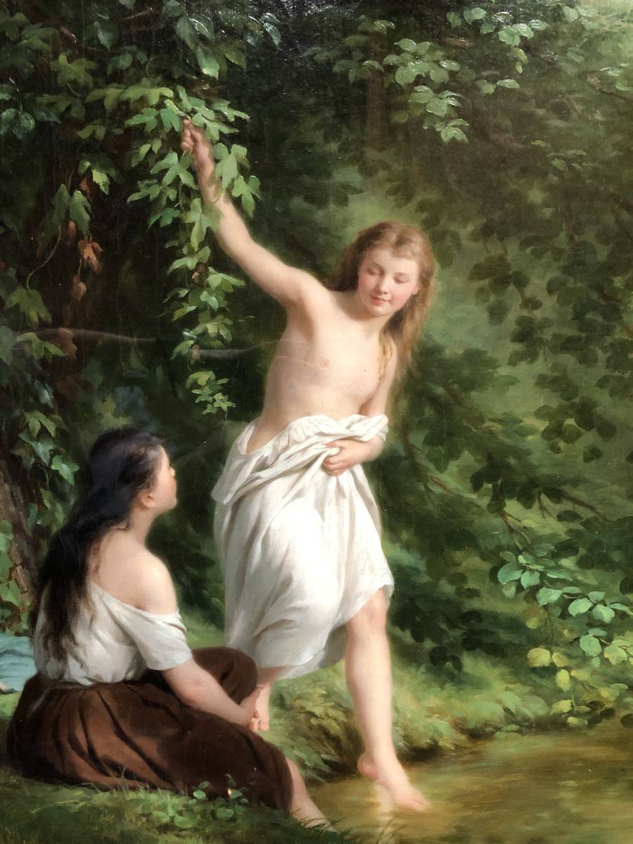 真作】19世紀名画 フリッツ・ツバー・ビューラー 美少女8号