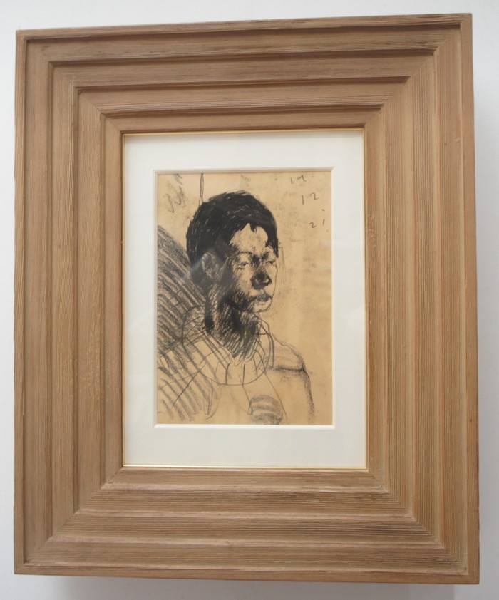 ＊高田啓二郎「作品(自画像 69.12.21)」 60年代後半からわずか数年間集中して描き筆を折った魂の夭逝画家、真作保証、