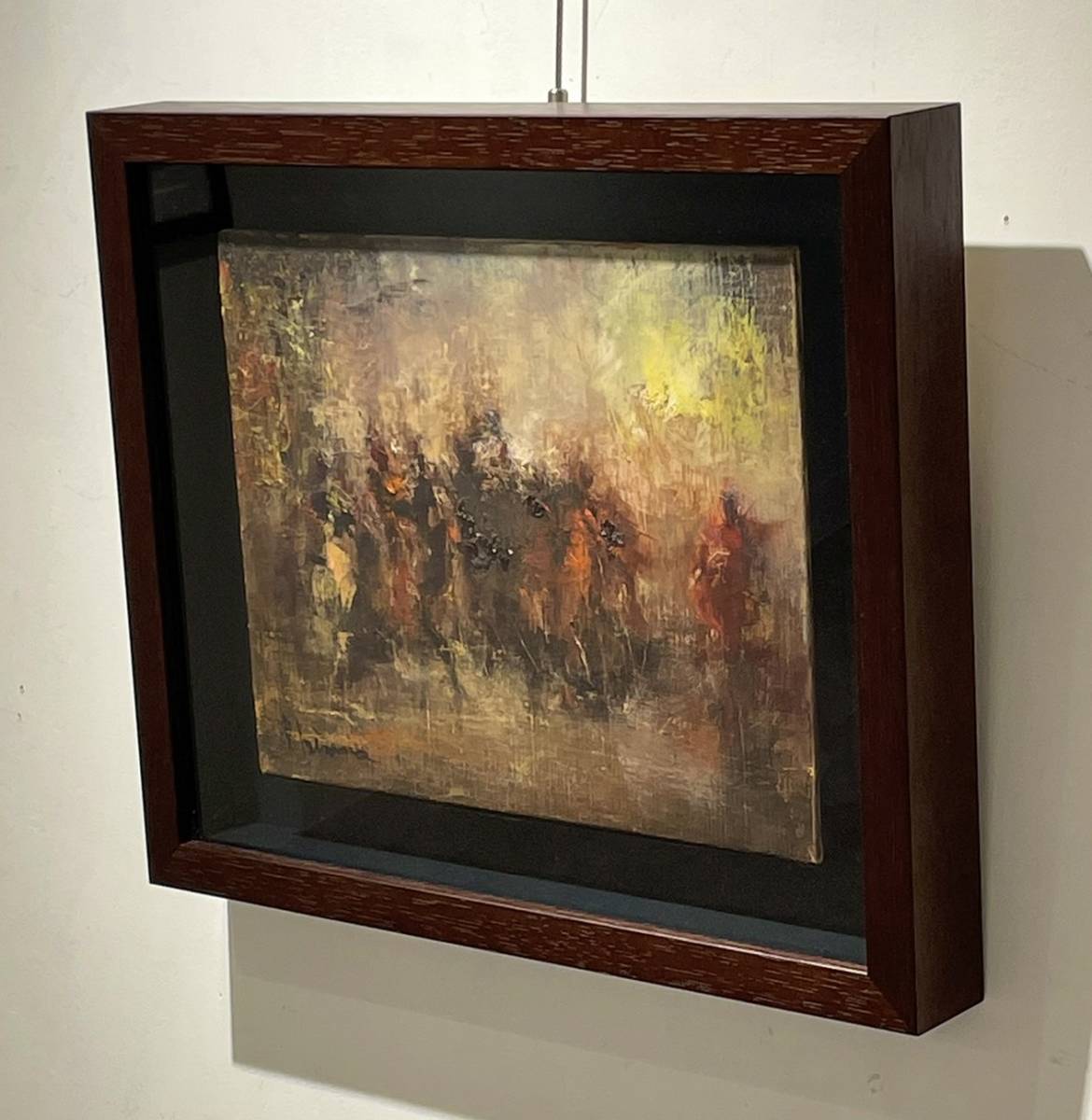 コレクション特別出品】真作保証 平野遼「夜の街」油彩3号 額装 箱 