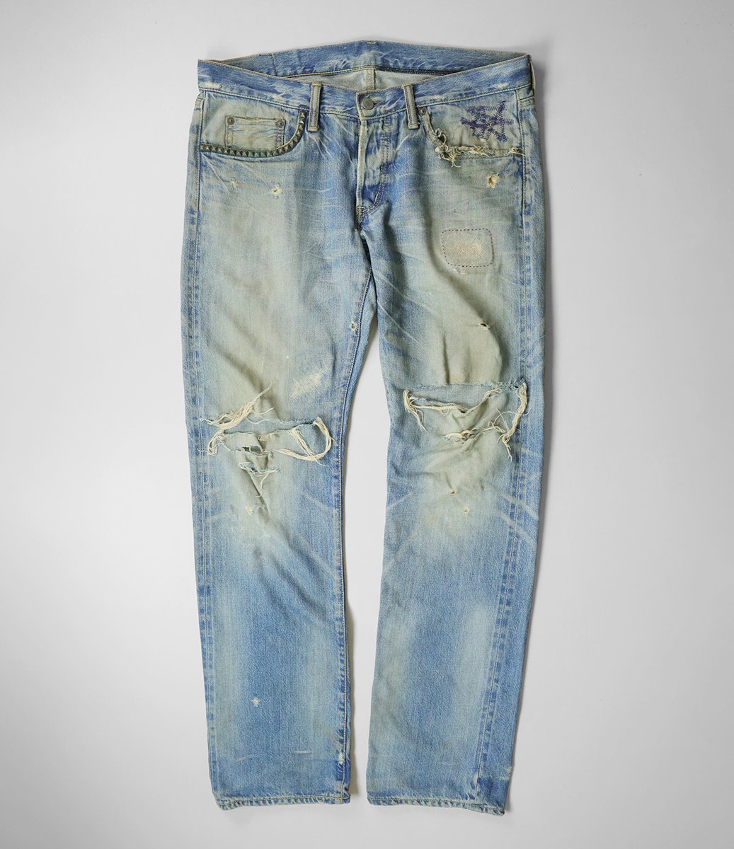 HYSTERIC GLAMOUR ◇ ダメージ&リペア加工 デニムパンツ インディゴ 34 