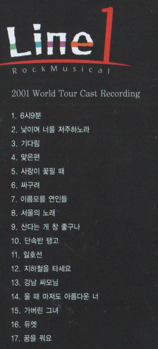 韓国CD OST ミュージカル 地下鉄1号線 2001年 OST Rock Musical LINE1