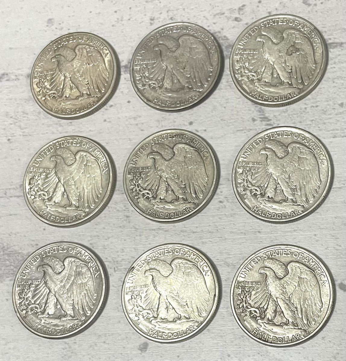 ウォーキングリバティ　ハーフダラー銀貨セット ウォーキング・リバティ・ハーフダラー銀貨 3枚セット アメリカ