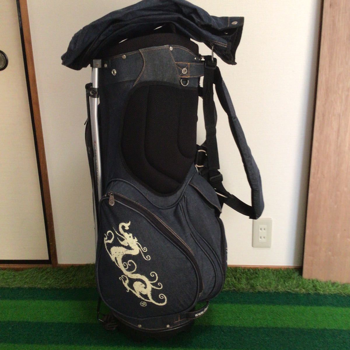 ダンスウィズドラゴン キャディバッグ エナメル ブラック×ブルー 楽天