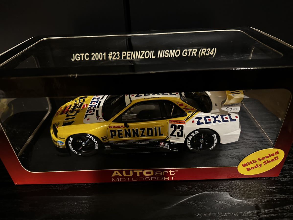 絶版品] 1/18 AUTOart R34 Nissan Skyline GT-R JGTC 2001 Pennzoil 