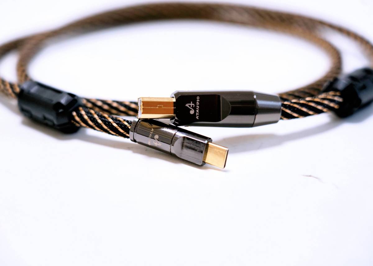 USB-C to B ケーブル 1m 鏡面仕上げジュラルミンCNC削り出し金メッキ