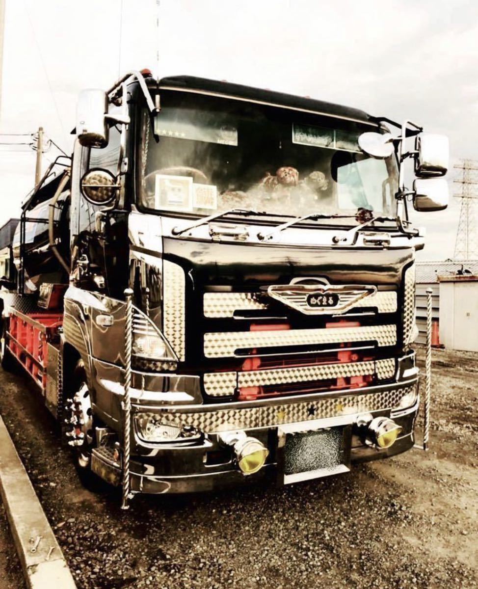 残りわずか　グランドプロフィア　専用　旗棒取付けステー　左右セット　日本製　強強度　錆止め塗装済み　デコトラ　レトロ　日野