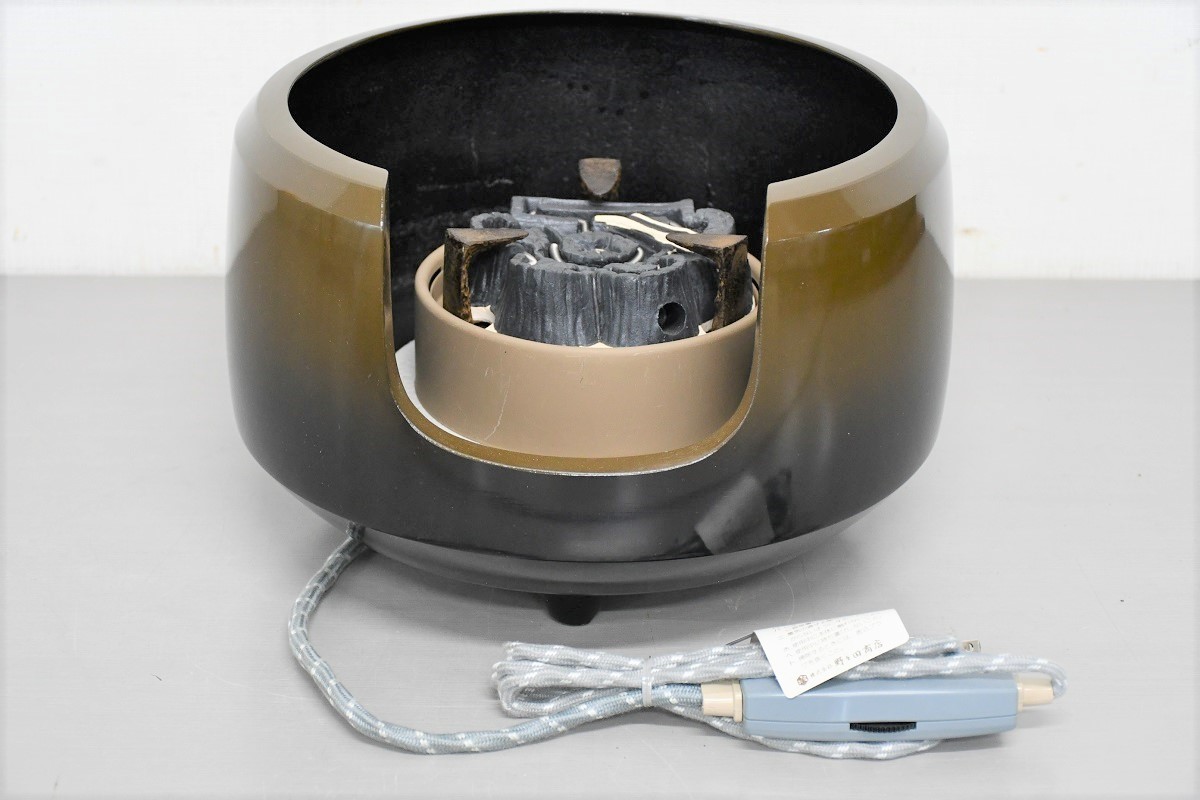 NY7-119【現状品】野々田商店 電熱器 風炉釜 高さ：約22㎝ 直径：約31