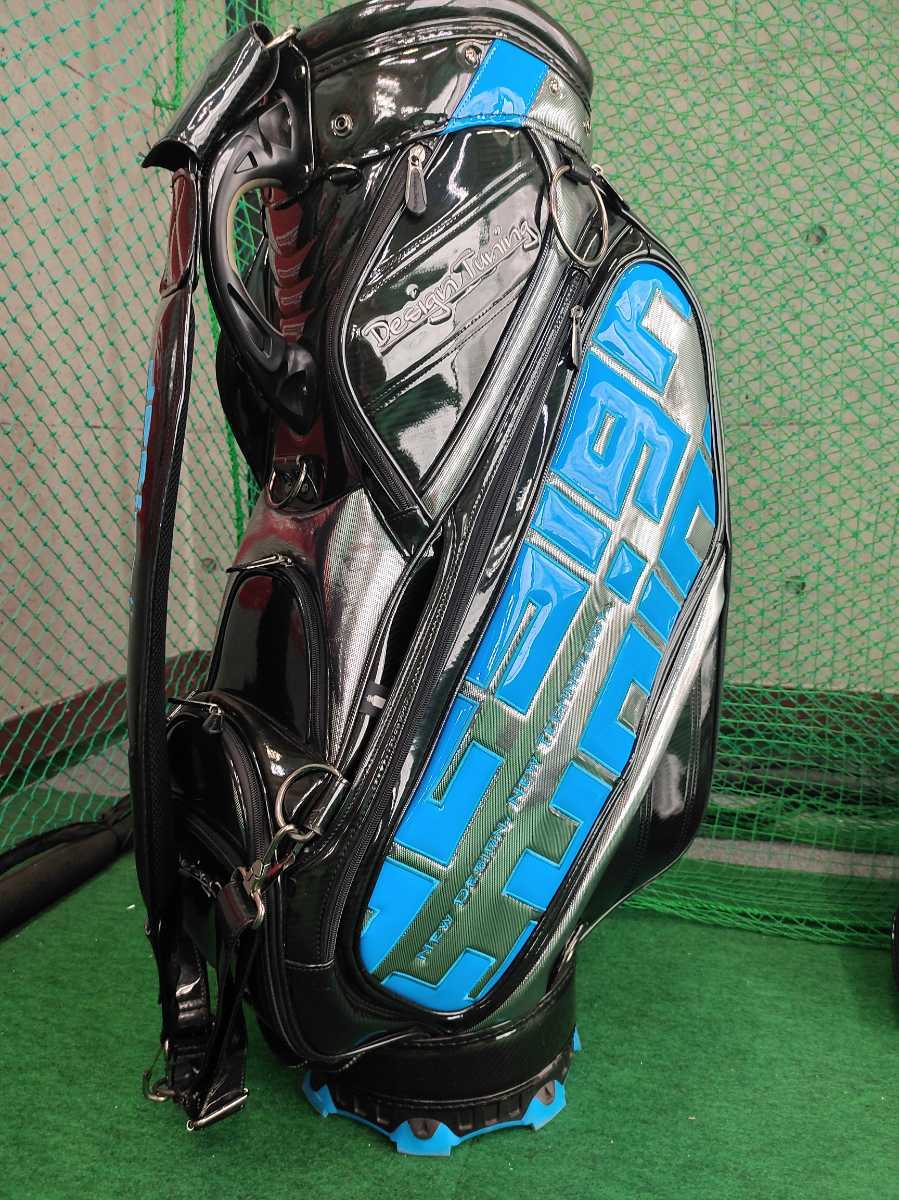送料無料！限定100本!デザインチューニング　オリジナルキャディバッグ　9.5型　5.2㎏　中古品　トップフード付