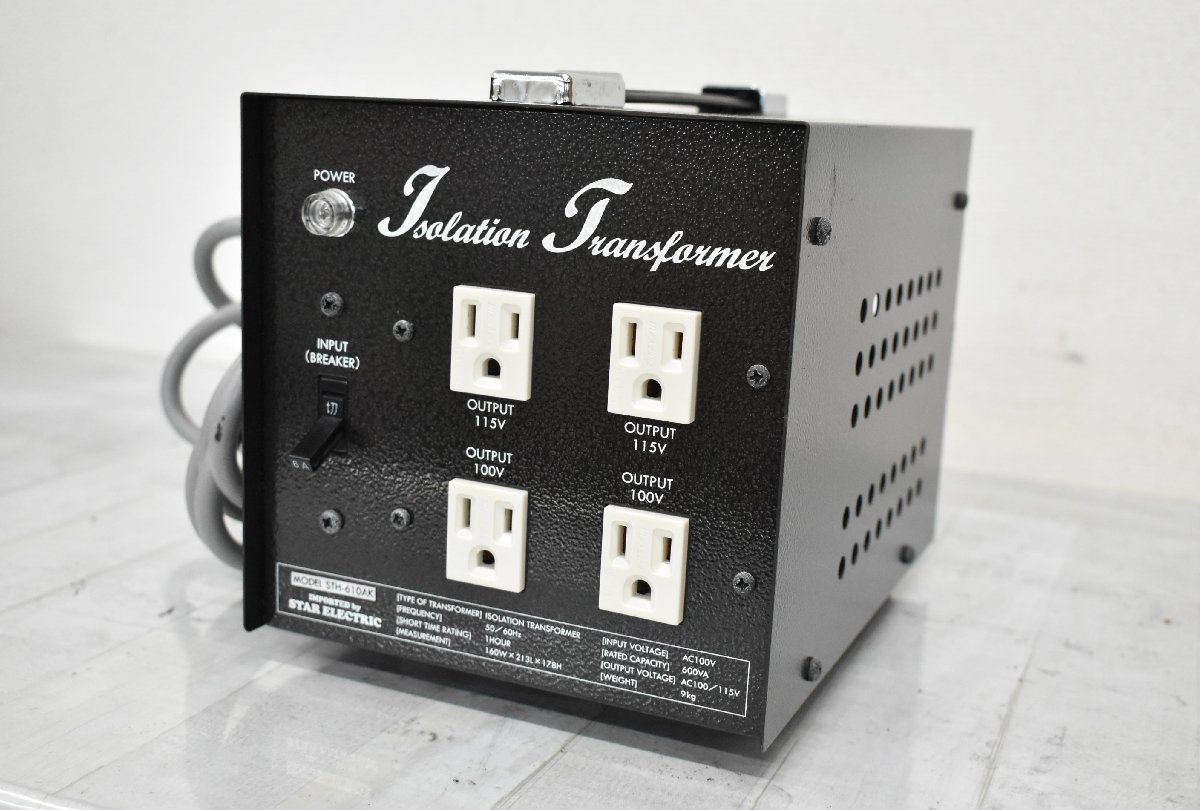 STAR ELECTRIC 絶縁トランス STH-610AR Σ6058 中古 STAR ELECTRIC スター電気 アイソレーション 電源トランス