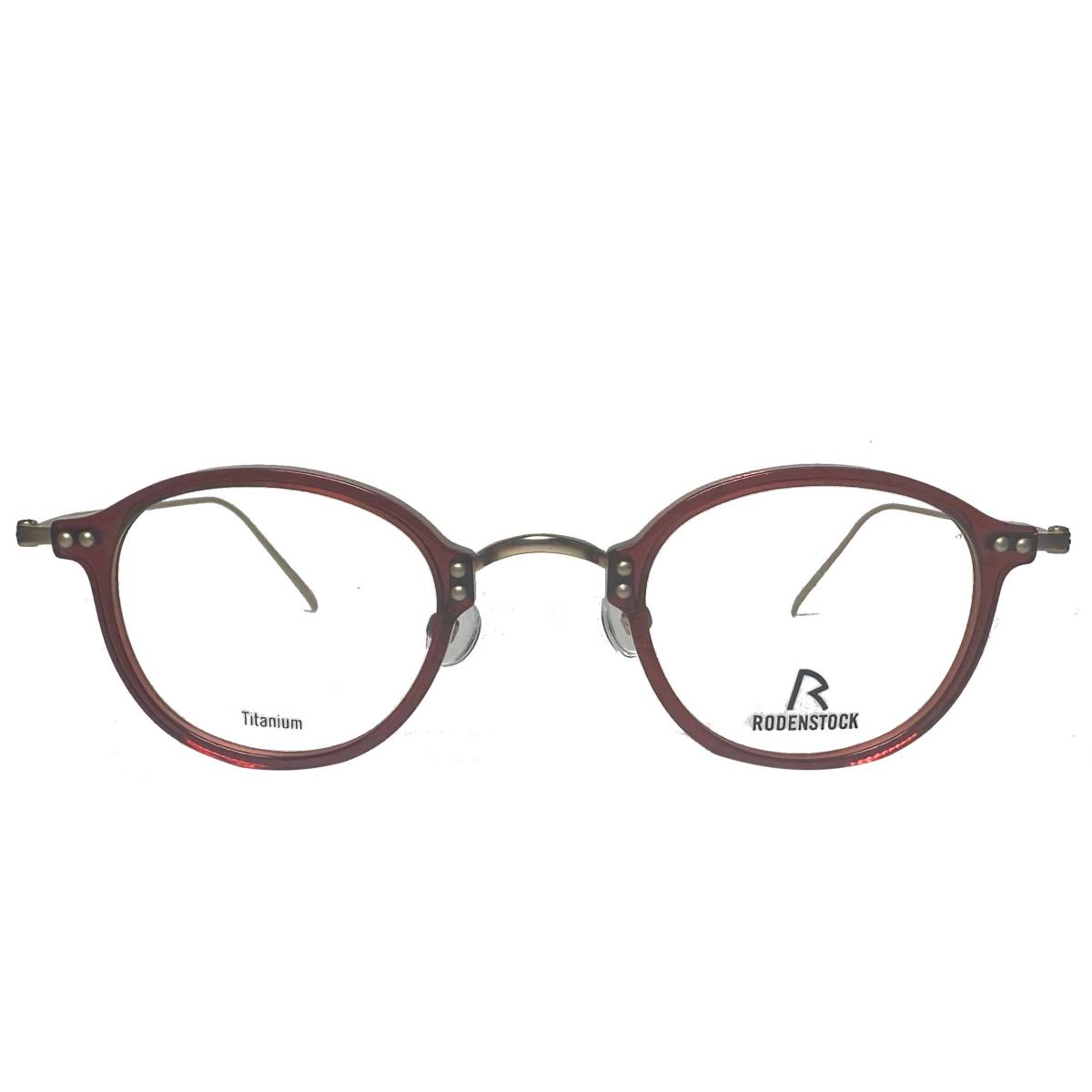 Rodenstock メガネ 正規新品 赤 ゴールド チタン素材 ドイツブランド ローデンストック 純正ケース付き / 度付き可能 