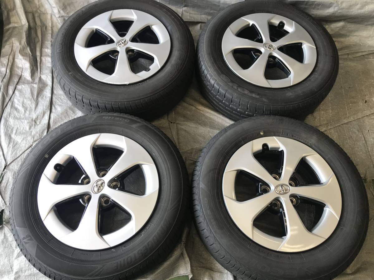 □□2307-145/2304-125 トヨタ ZVW30 プリウス 後期 純正 15インチ 6J +45 100-4H サマータイヤ 195/65R15 4本セット 中古品 純正戻し