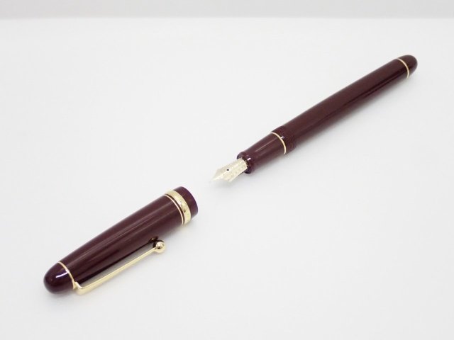 PILOT CUSTOM74 14k-585 GOLD NIB:F FOUNTAIN PEN VINTAGE BORDEAUX