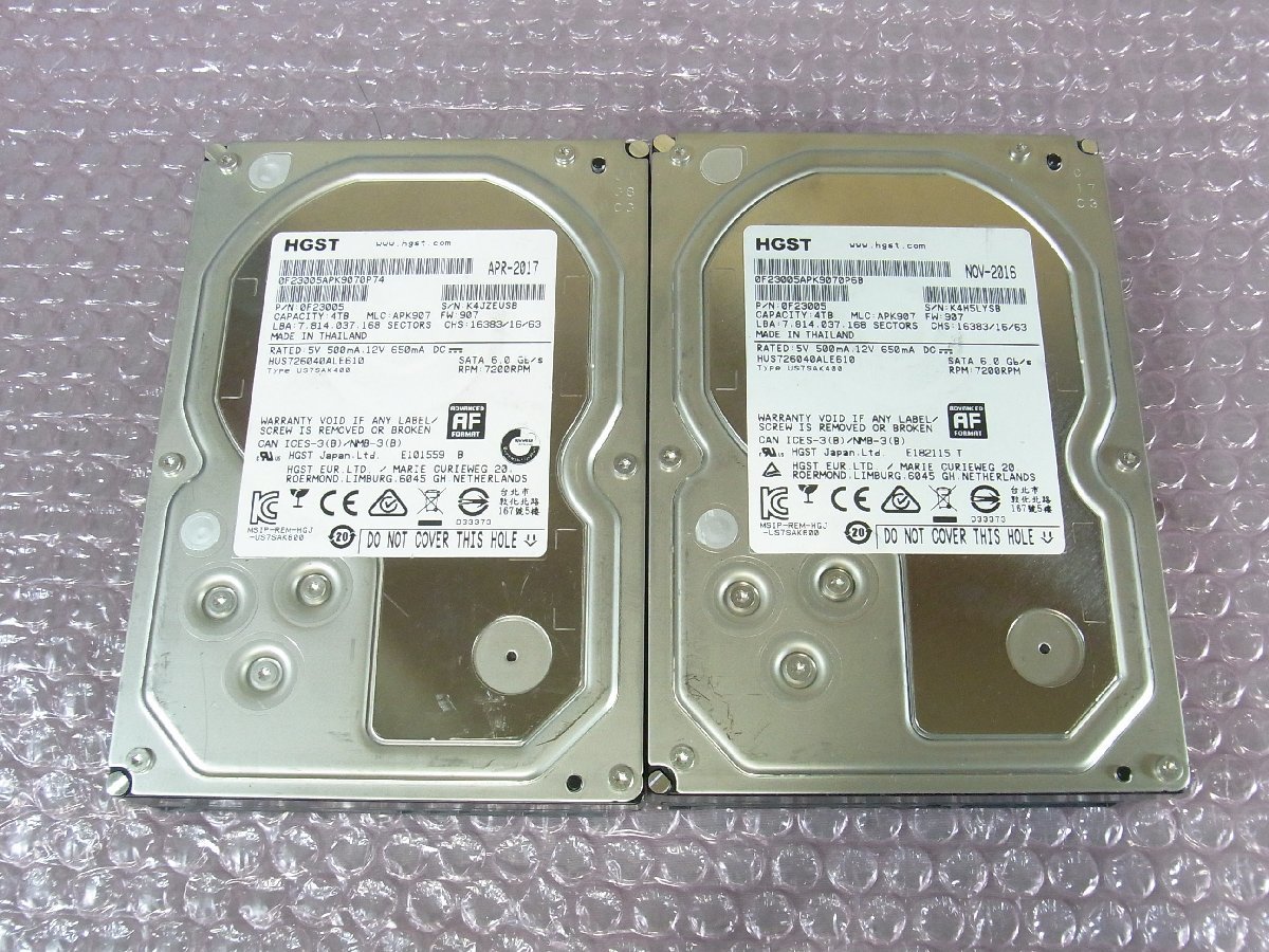 B35585 O-05483 3.5インチ HDD 4TB 2個セット 判定正常 4TB HDD 3.5インチ