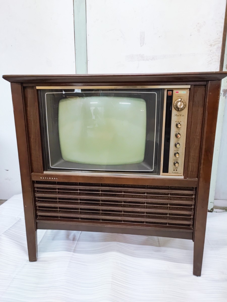 昭和レトロ ナショナル カラーテレビ AC90-110V 真空管 ブラウン管