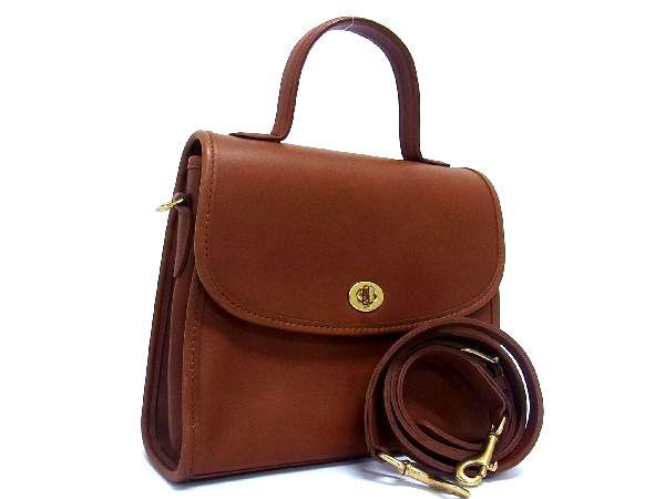 1円 ■極美品■ COACH コーチ 9977 オールドコーチ ヴィンテージ USA アメリカ製 レザー 2WAY ハンドバッグ ショルダー ブラウン系 AM4634