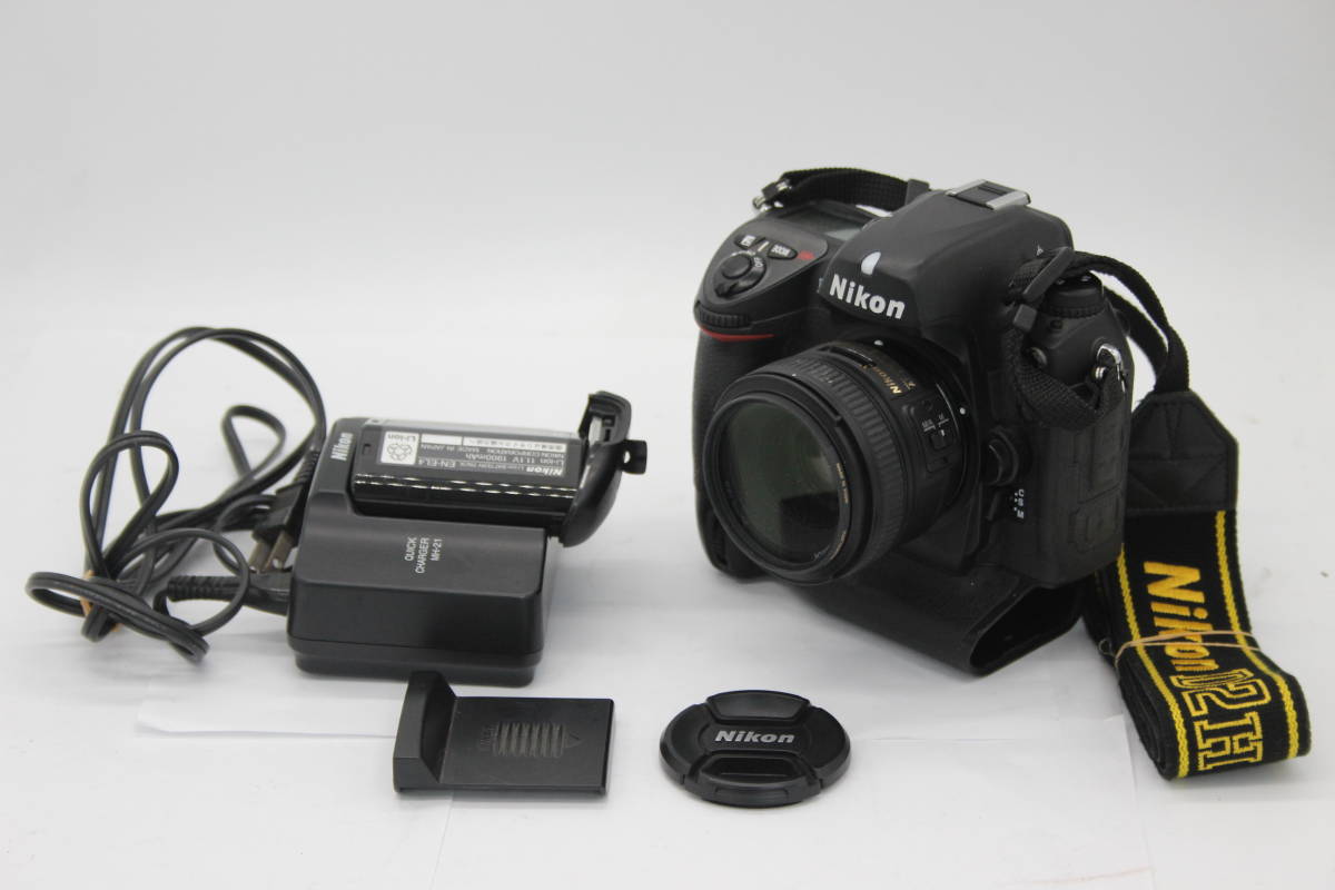 Y2647 ニコン Nikon D2H ブラック AF-S NIKKOR 50mm F1.8 G ボディレンズセット バッテリー チャージャー 付き デジタル一眼 ジャンク