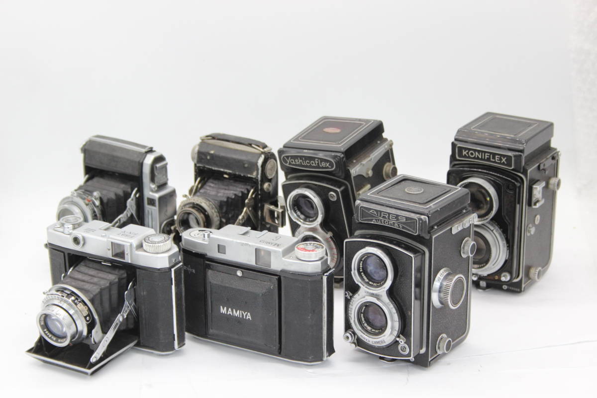 Y2663【7点まとめ売り】Yashicaflex koniflex aires First six-v Semi Prince Mamiya6 Pearl II 二眼カメラ 蛇腹カメラ 7点セット ジャンク
