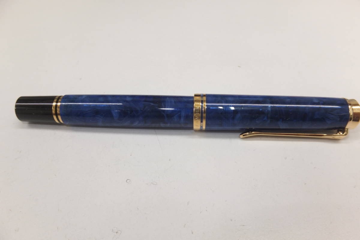 42021-180　綺麗　Pelikan ペリカン SOUVERAN スーべレーン 18C-750 　ブルー　万年筆　送料180円～